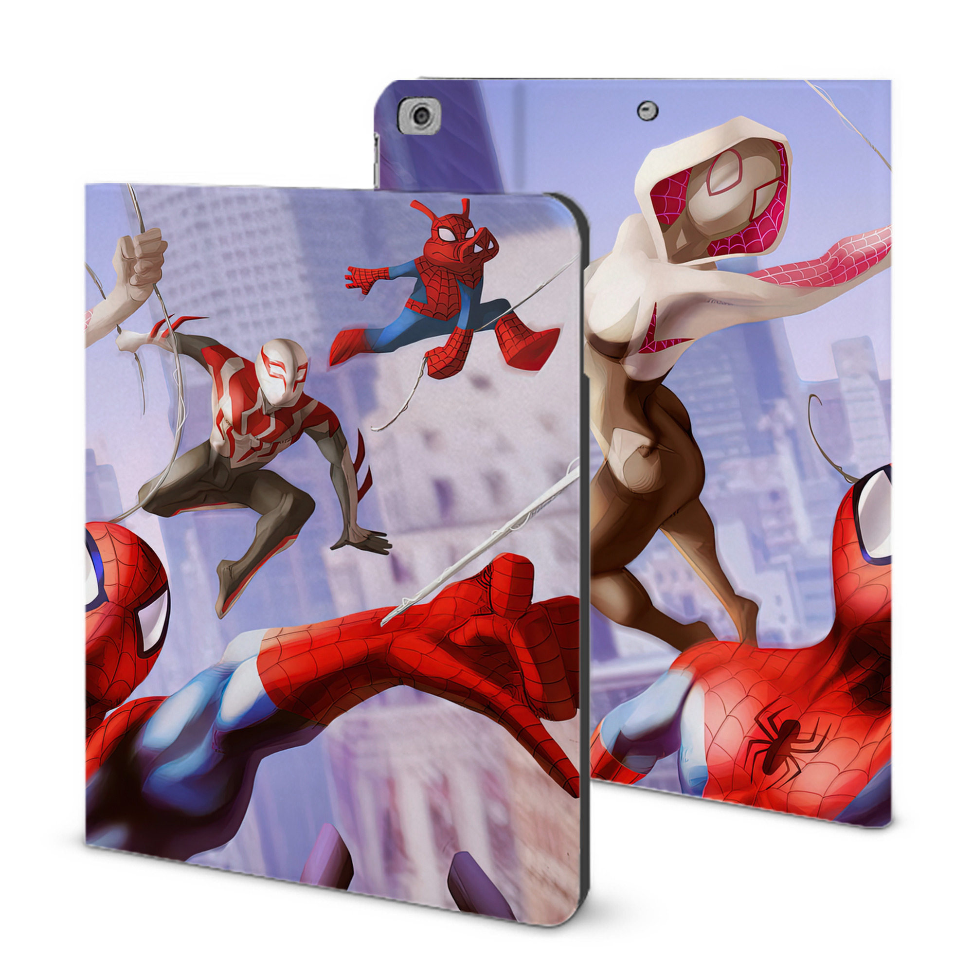 （画像用） Spider Man スパイダーマン IPad ケース ブック型 PUレザー TPU 耐衝撃 軽量 薄型 ペン収納なし 全面保護 IPad 各モデル対応